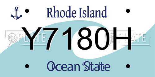 Y7180H Rhode Island License Plate