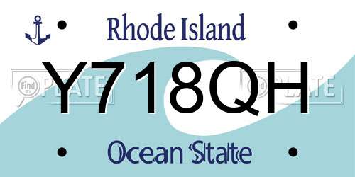 Y718QH Rhode Island License Plate