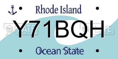 Y71BQH Rhode Island License Plate
