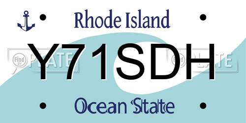 Y71SDH Rhode Island License Plate