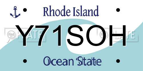 Y71SOH Rhode Island License Plate