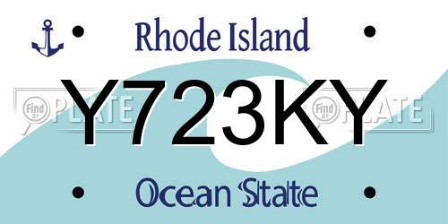 Y723KY Rhode Island License Plate