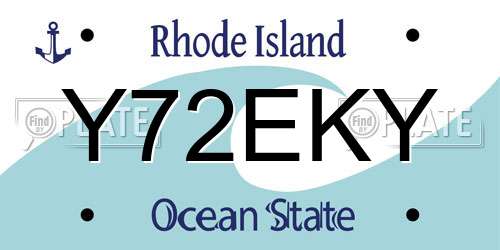 Y72EKY Rhode Island License Plate