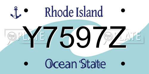 Y7597Z Rhode Island License Plate