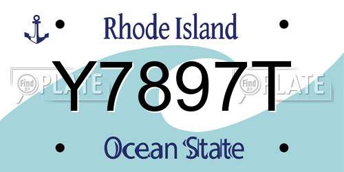 Y7897T Rhode Island License Plate