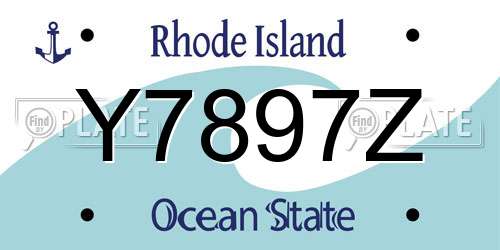 Y7897Z Rhode Island License Plate