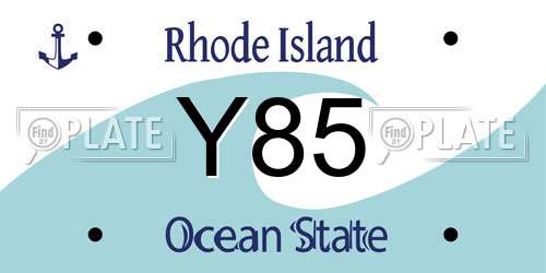 Y85 Rhode Island License Plate