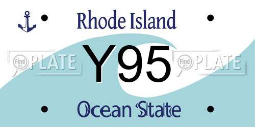 Y95 Rhode Island License Plate