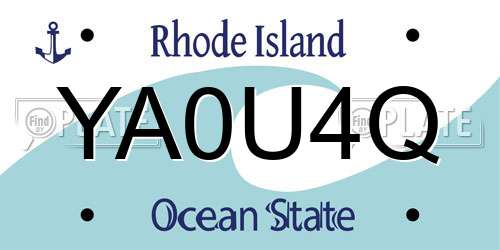 YA0U4Q Rhode Island License Plate