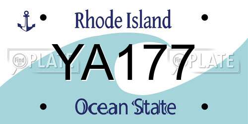 YA177 Rhode Island License Plate