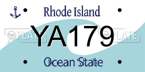 YA179 Rhode Island License Plate