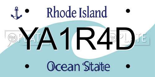 YA1R4D Rhode Island License Plate