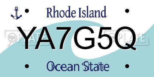 YA7G5Q Rhode Island License Plate