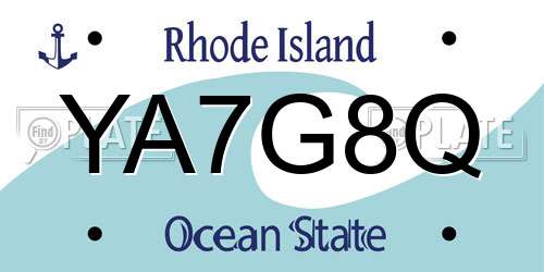 YA7G8Q Rhode Island License Plate