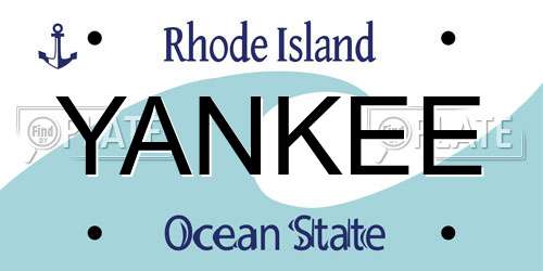 YANKEE Rhode Island License Plate