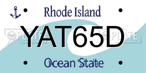 YAT65D Rhode Island License Plate