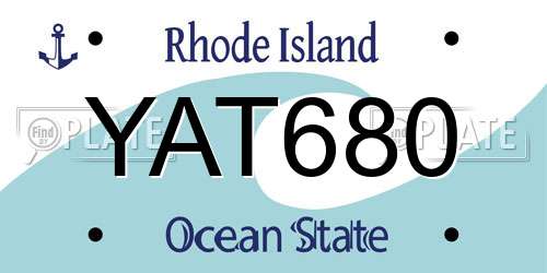 YAT680 Rhode Island License Plate