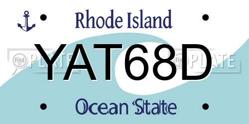 YAT68D Rhode Island License Plate