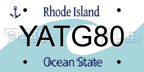 YATG80 Rhode Island License Plate