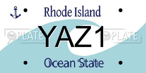 YAZ1 Rhode Island License Plate