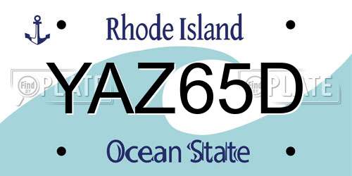 YAZ65D Rhode Island License Plate