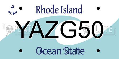 YAZG50 Rhode Island License Plate