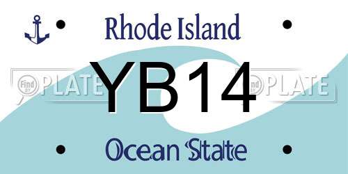YB14 Rhode Island License Plate