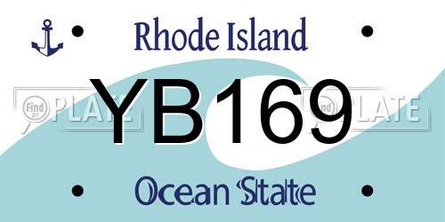YB169 Rhode Island License Plate