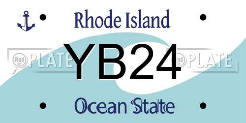 YB24 Rhode Island License Plate