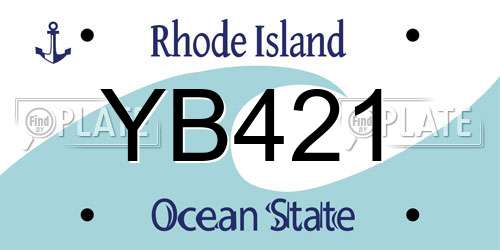 YB421 Rhode Island License Plate
