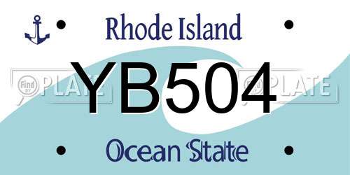 YB504 Rhode Island License Plate