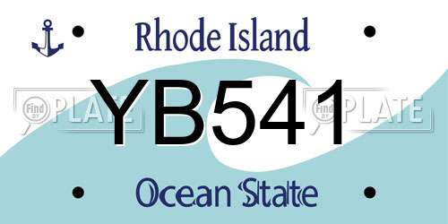 YB541 Rhode Island License Plate
