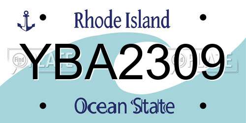 YBA2309 Rhode Island License Plate