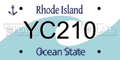 YC210 Rhode Island License Plate