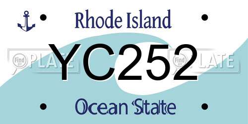 YC252 Rhode Island License Plate