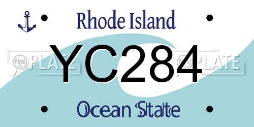 YC284 Rhode Island License Plate