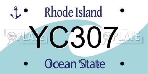 YC307 Rhode Island License Plate