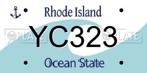 YC323 Rhode Island License Plate