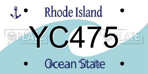 YC475 Rhode Island License Plate