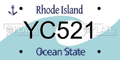 YC521 Rhode Island License Plate