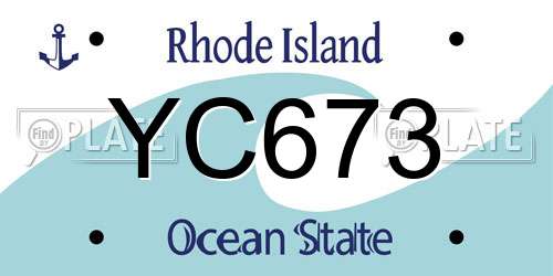 YC673 Rhode Island License Plate