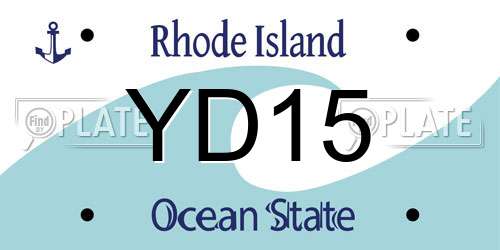 YD15 Rhode Island License Plate