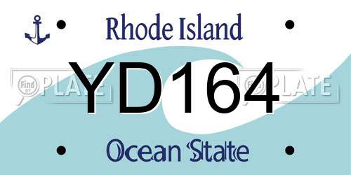 YD164 Rhode Island License Plate