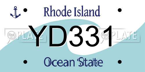 YD331 Rhode Island License Plate