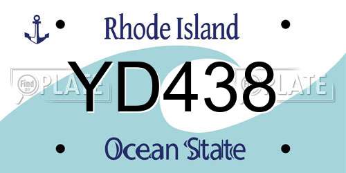 YD438 Rhode Island License Plate