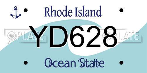 YD628 Rhode Island License Plate