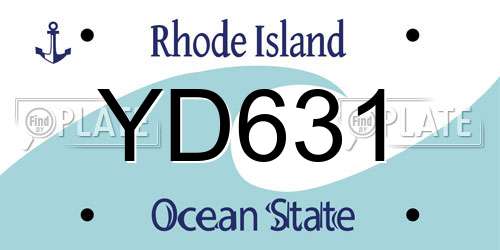 YD631 Rhode Island License Plate