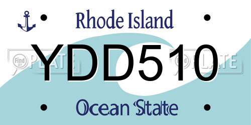 YDD510 Rhode Island License Plate