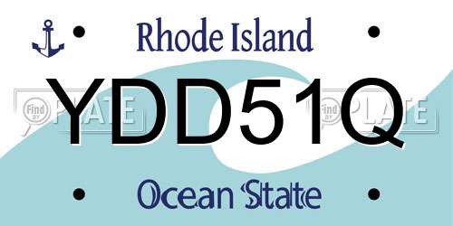 YDD51Q Rhode Island License Plate