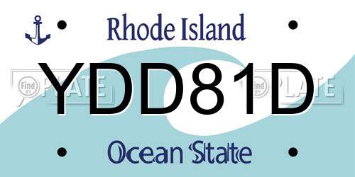 YDD81D Rhode Island License Plate
